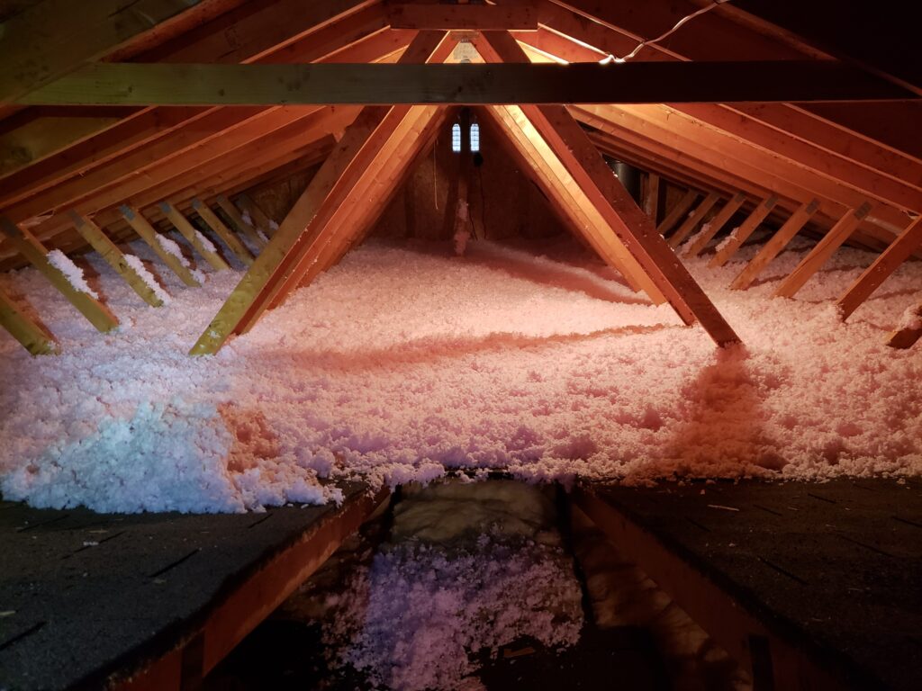 Picture of attic with Home Insulation Service in Mentor OH